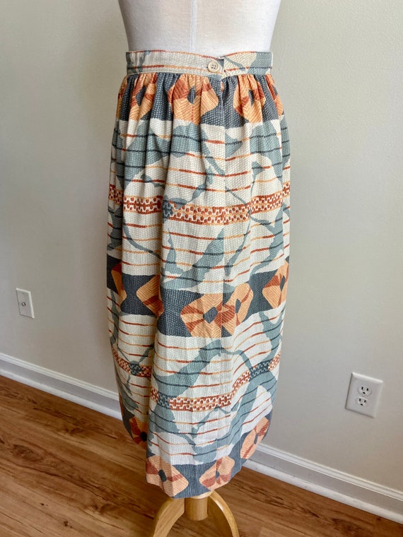 vintage abstract action skirt set, 1980s 80s abst… - image 7