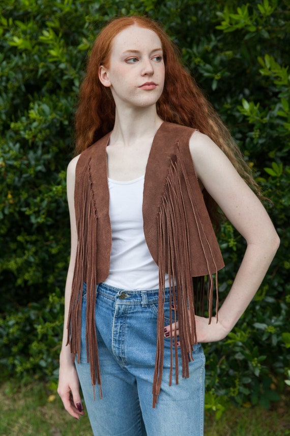 60s Vintage Suede Fringe Vest 60s 