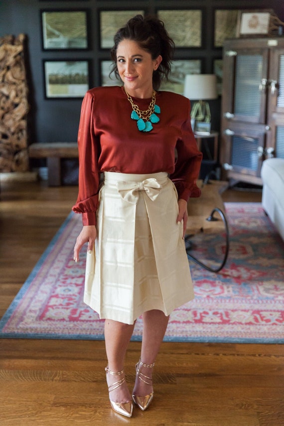 mid length satin skirts 60s