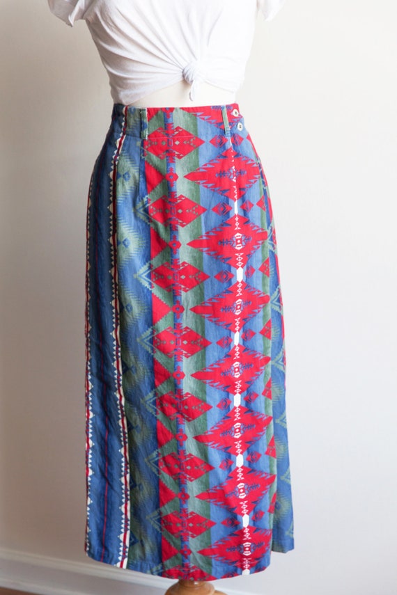 80s vintage southwest wrap skirt, vintage wrap sk… - image 2