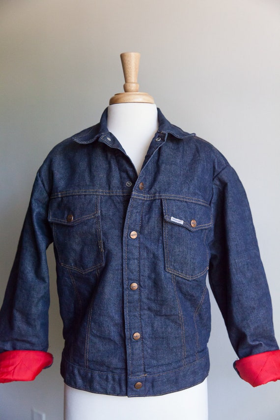 70s vintage Roebucks denim jacket, 70s lined denim