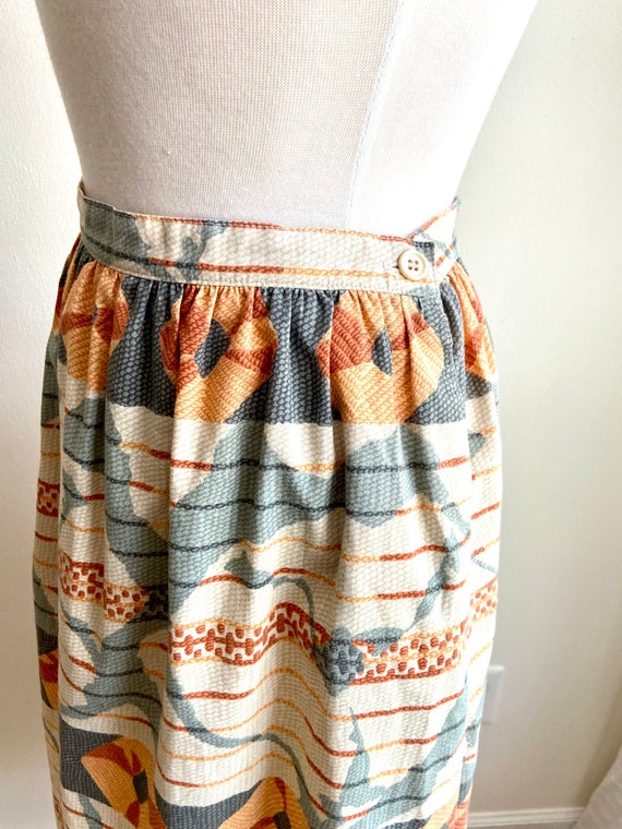 vintage abstract action skirt set, 1980s 80s abst… - image 4