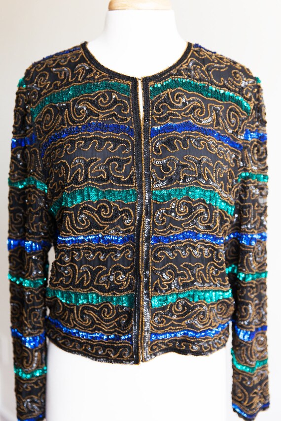 vintage beaded jacket indian Gem