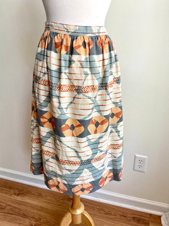 vintage abstract action skirt set, 1980s 80s abst… - image 2