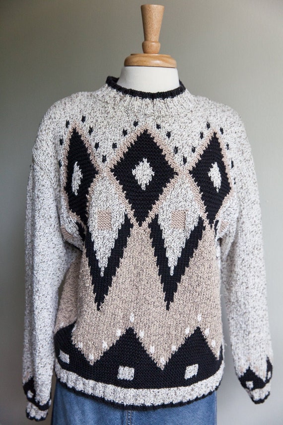 80s vintage Liz Wear sweater, 80s sweater, 80s fas