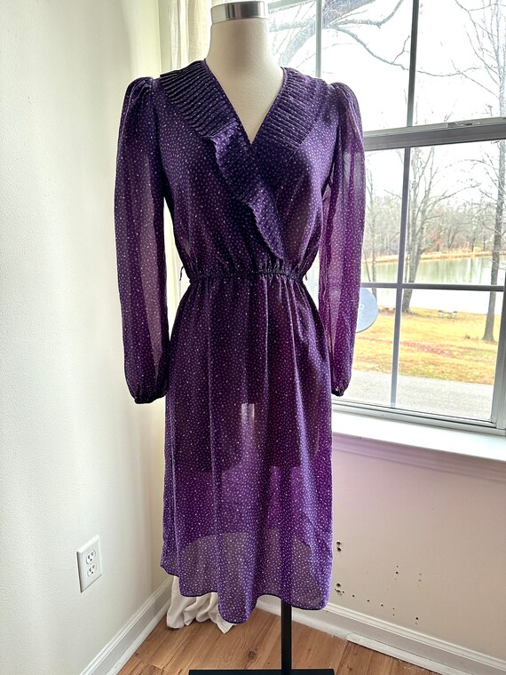 purple hearts see through dress Buy Vintage 80s Purple Heart Print Sheer Dress - Jody of California Online  in India