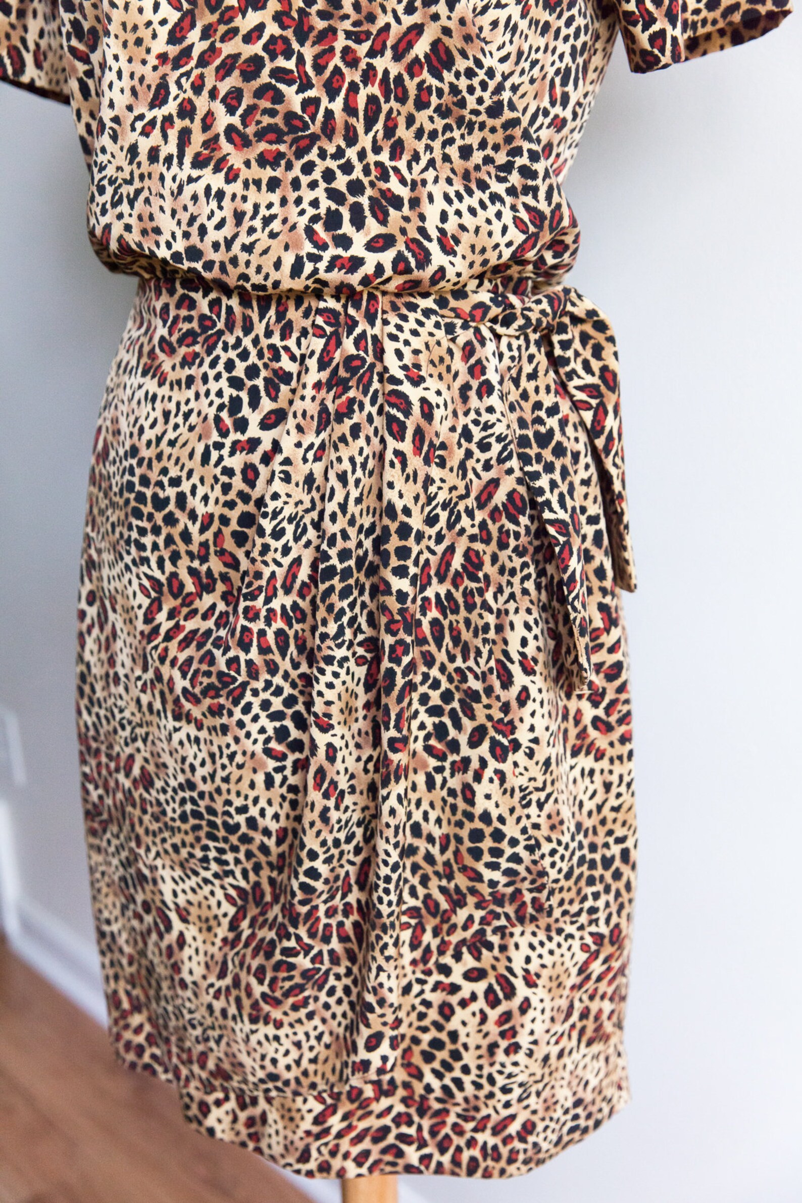 80s Vintage Leopard Print Dress 80s Leopard Dress Animal - Etsy