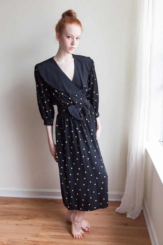 vintage polka dot fever midi dress, 1980s 80s pol… - image 2