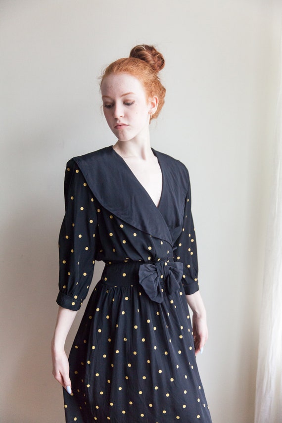 vintage polka dot fever midi dress, 1980s 80s pol… - image 3