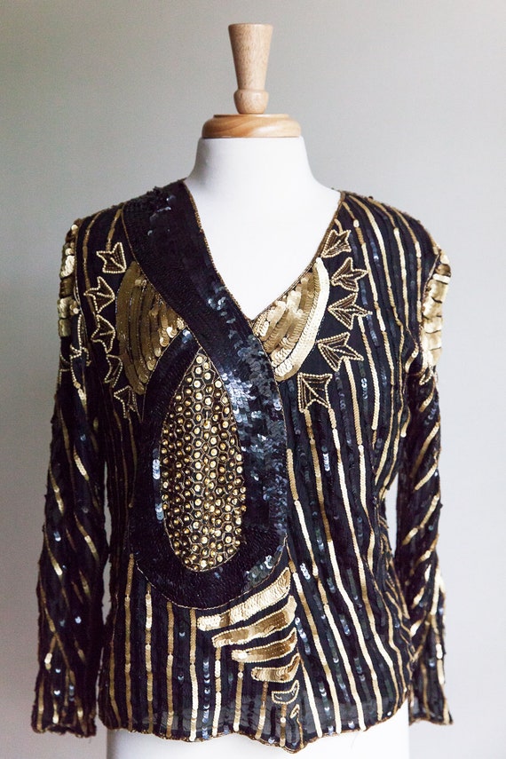70s vintage sequin top, vintage sequin top, 70s se