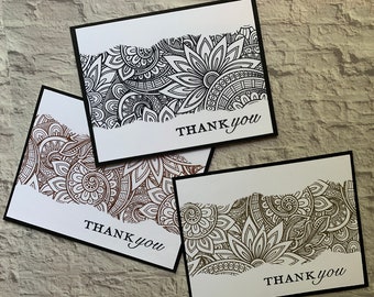 Elegant Embossed Thank You Cards, Appreciation Cards, Wedding Thank You Cards, Modern Thank You