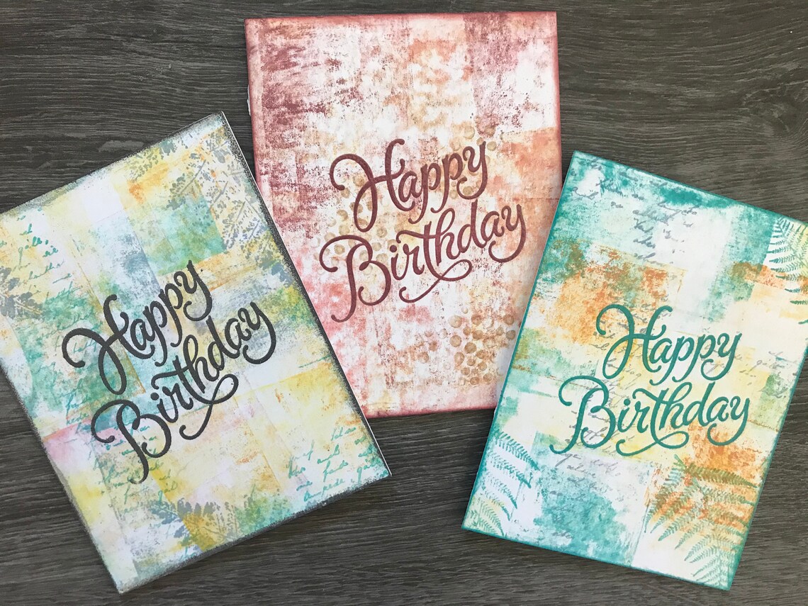 Earth Tone Birthday Card Set Handmade Birthday Cards Set of Etsy UK