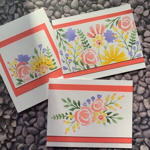 Juego de 3 tarjetas de notas en blanco. Tarjetas de notas en blanco hechas a mano para cualquier ocasión. Agradecimiento. Condolencia. Simpatía. Juego de 3.