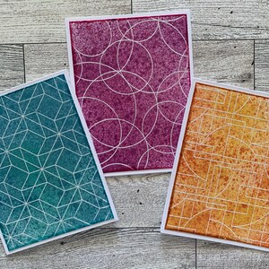 Juego de 3 tarjetas de notas en blanco. Tarjetas de notas en blanco hechas a mano para cualquier ocasión. Agradecimiento. Condolencia. Simpatía. Juego de 3.