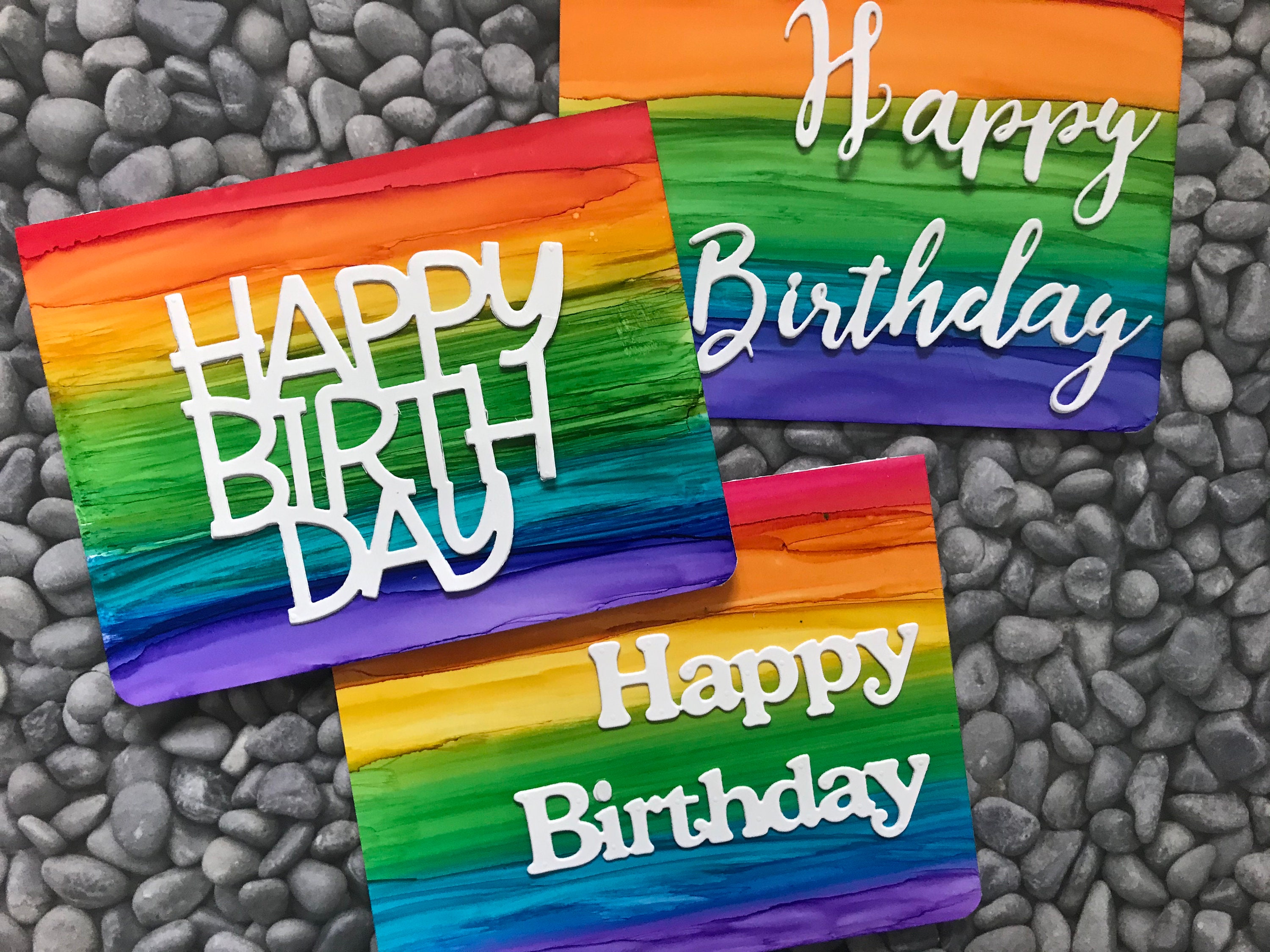 Regenbogen-Geburtstagskarten Set von drei leere innen  Etsy