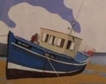 Fishing Boat  &quot;THE BOAT&quot;  Hand Painted Original Painting.