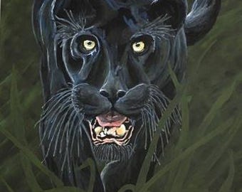 Panther &quot;Black Panther&#39;  Original Painting.