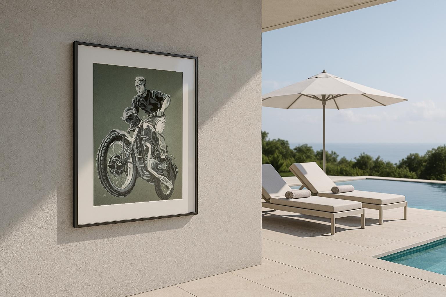 Steve Mcqueen Motorcycle Art Print, the Great Escape, Giclee Fine