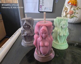 Goddess Candles Maiden, Mother, Crone, Altar Candles, Triple Goddess, Home Decor