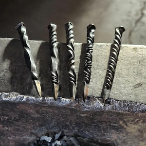 Hex Nail Candle Scribe Incantations Spell Witchcraft Blacksmith Hand forged Iron Steel Bind Runes Grounding Protection