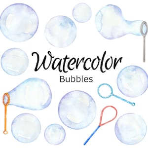 WATERCOLOR CLIPART bubbles Art Scrapbooking png, Grafik, Aquarell, Illustration Skizze Clip Geburtstagsparty Karte Bubblegum