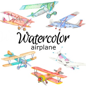 WATERCOLOR CLIPART airplane plane vehicles art scrapbooking library png, graphics, watercolour, illustration sketch painting clip art air