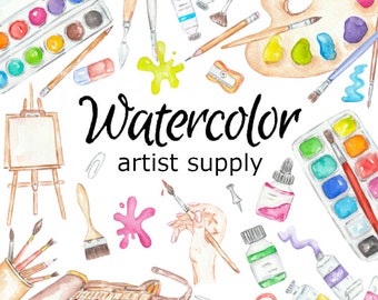 WATERCOLOR CLIPART, art supplies scrapbooking knit png, graphics watercolour illustration sketch painting clip art stitch stitching cricut