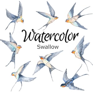 AQUARELL CLIPART Schwalbe Clip Art Kunst Natur Scrapbooking Tiere png, Grafik, Aquarell, Illustration Skizze Malerei Kinderzimmer Junge