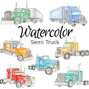 WASSERFARBE CLIPART, Auflieger Fahrzeuge Kunst Scrapbooking Bibliothek png, Grafik, Aquarell, Illustration Skizze Malerei Clip Art Auto LKW