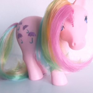 My Little Pony G1 Parasol 1983 rare Variant (Spain) Glittering Symbols