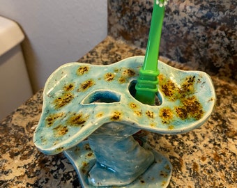 One of a kind Ceramic toothbrush holder