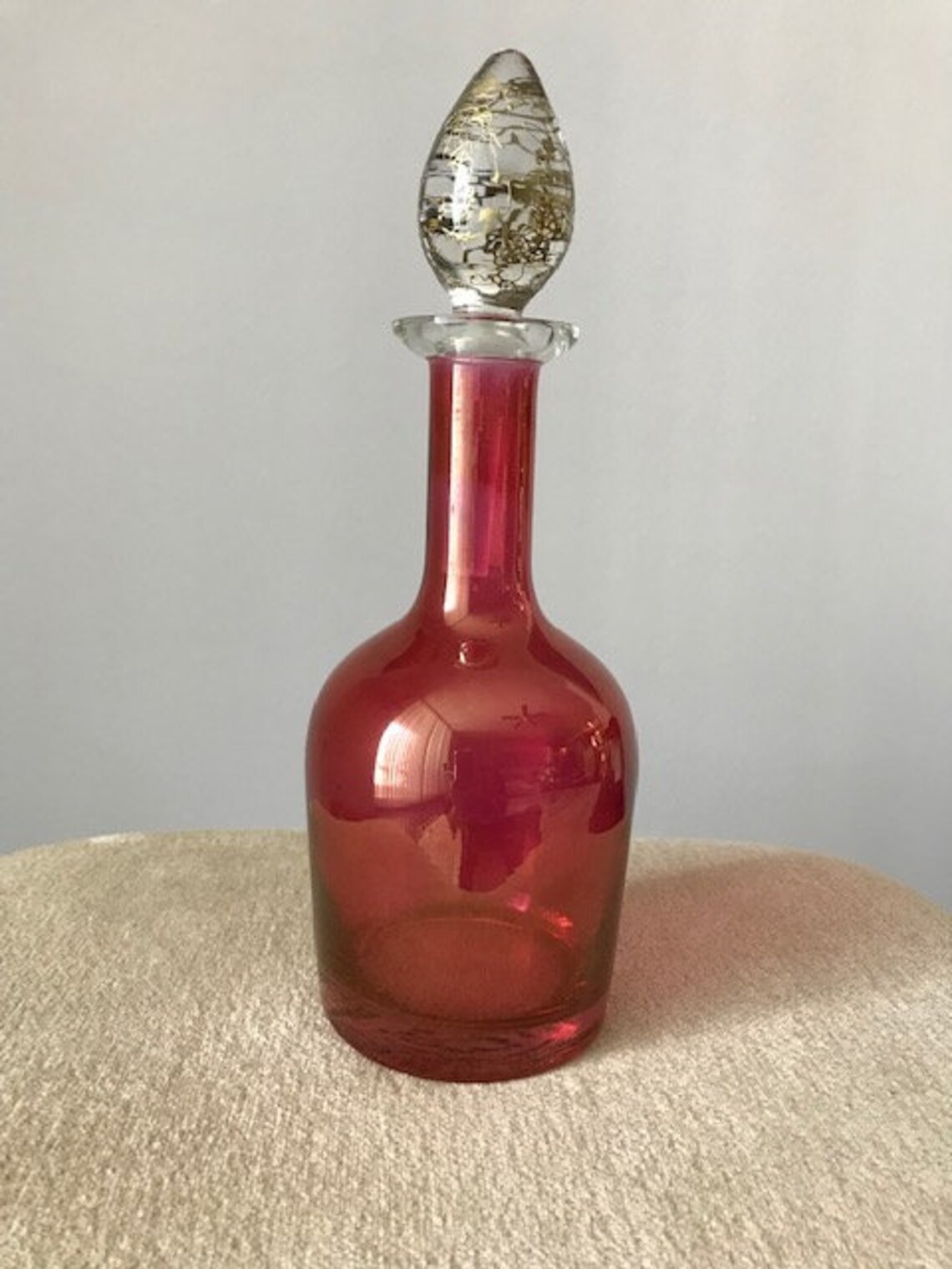 Cranberry Glass Decanter Etsy