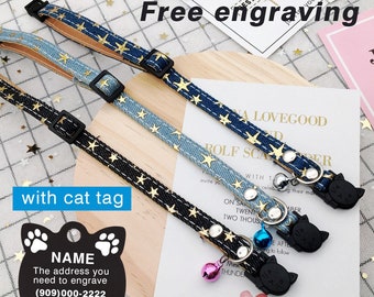 38 Top Photos Personalized Cat Collars With Bell : Cat Collars Tags Pet Supplies Soft Suede Leather Personalized Cat Kitten Collars With Bell Free Engraved Name Bistrozdravo Com