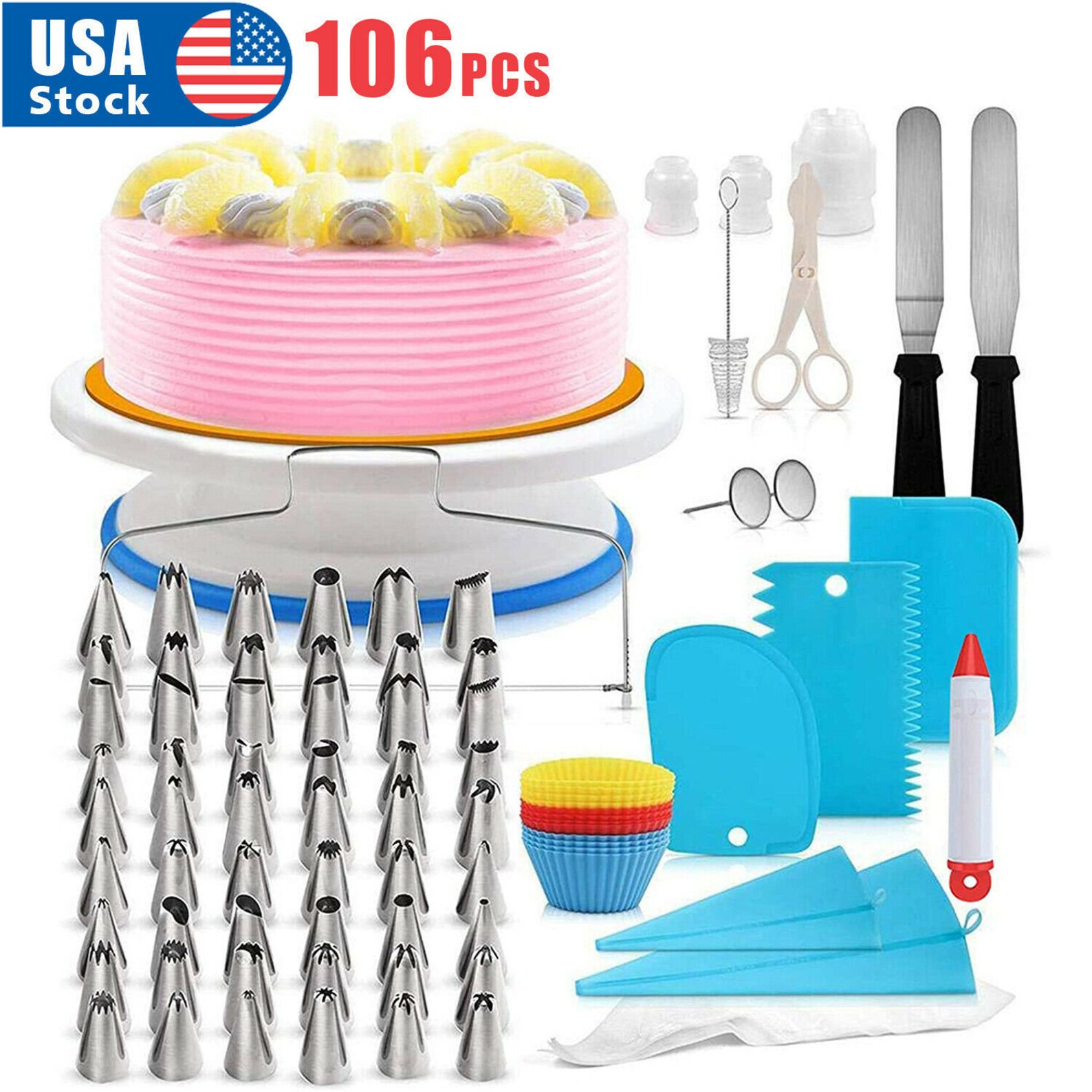 106PCS Cake Baking Kit Set of Baking Pastry Tools Cake Etsy