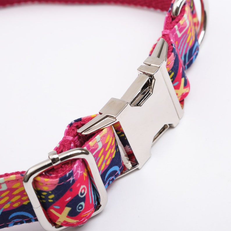 Personalized Laser Engraved Metal Buckle Dog Collar 7 Cotton Etsy