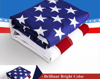 American Flag 3x5 ft 420D Nylon UV Protected Embroidered Stars Outside US Flag 