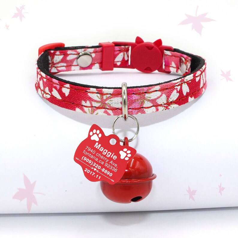 Cat Collar tag Personalized Cat Collars Leather Cat Collar Etsy