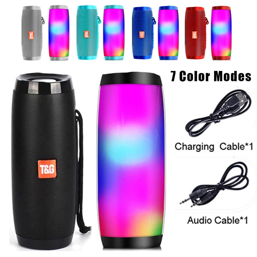 LED Light Bluetooth Speaker Wireless Waterproof Outdoor Stereo Bass U…