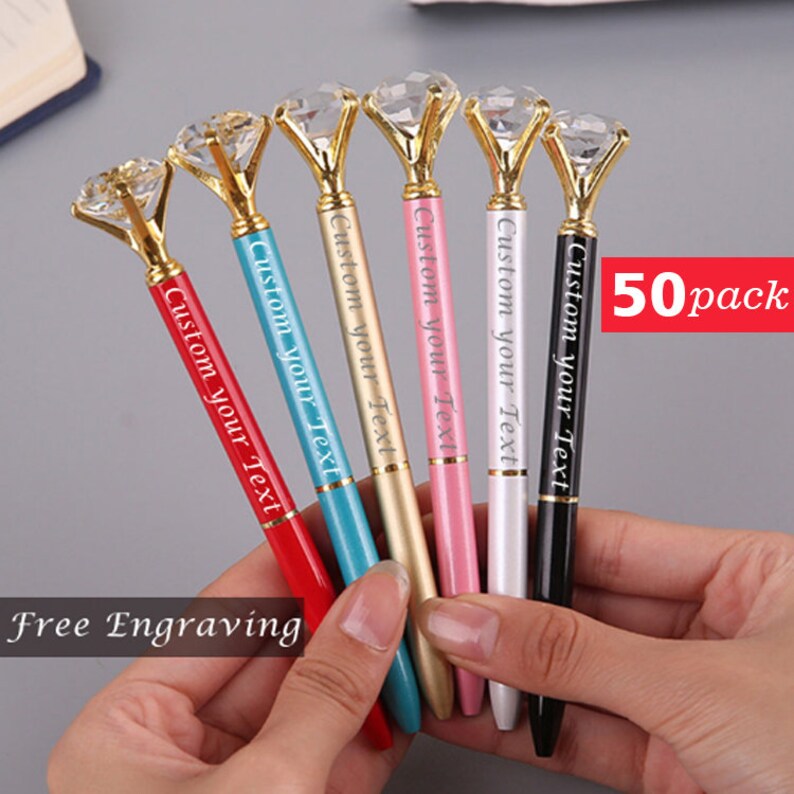 50 pack Bridesmaid Gift for teachers Bridal Shower Bling pen Etsy