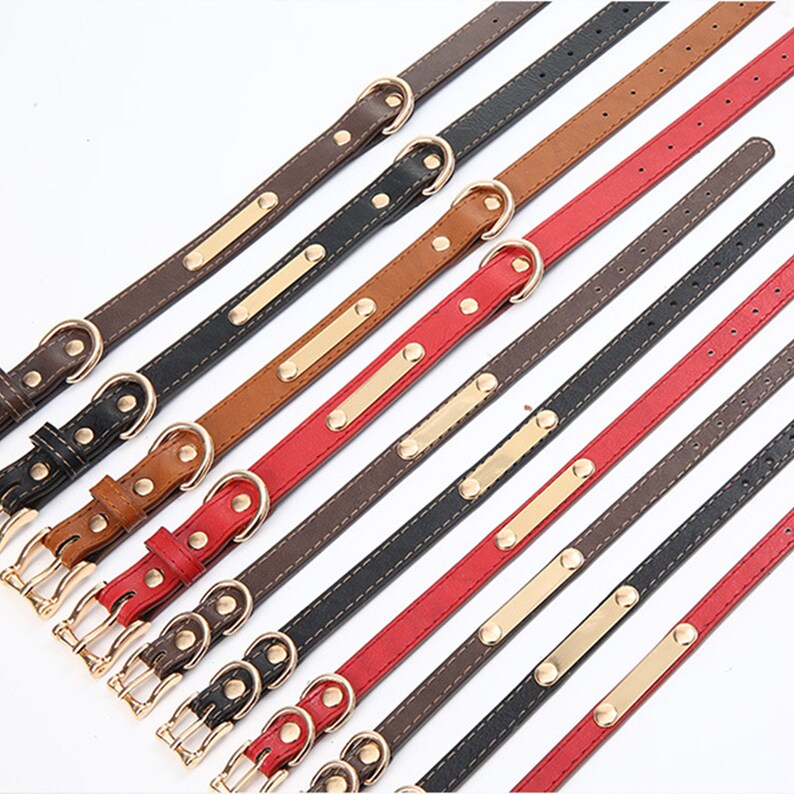 Leather Dog Collar Personalized Girl Dog Collar Custom Etsy