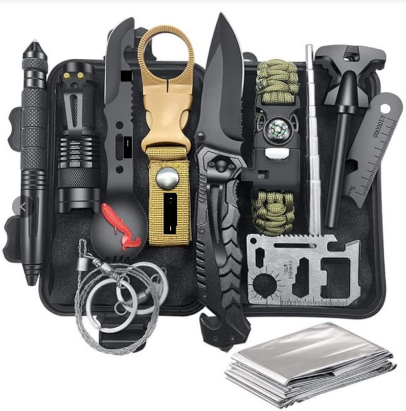 13 in 1 Survival Kit Tactical Outdoor Camping Survival Gear Etsy UK