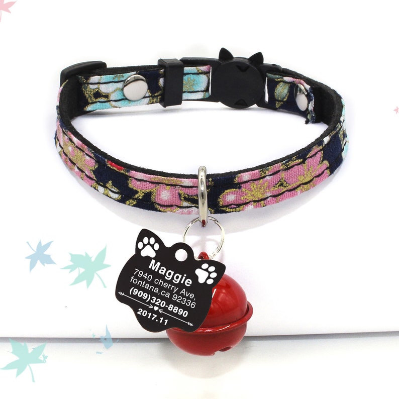 Cat Collar tag Personalized Cat Collars Leather Cat Collar Etsy