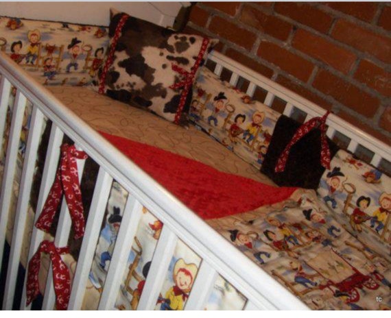 Crib Set Cowboy Cowgirl Western Farm Crib Skirt Bumper Etsy
