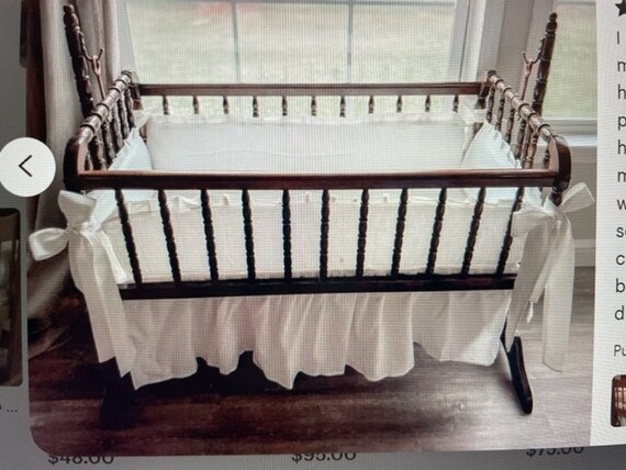 CUSTOM Cotton Mini Crib Baby Doll Cradle Bedding White - Etsy