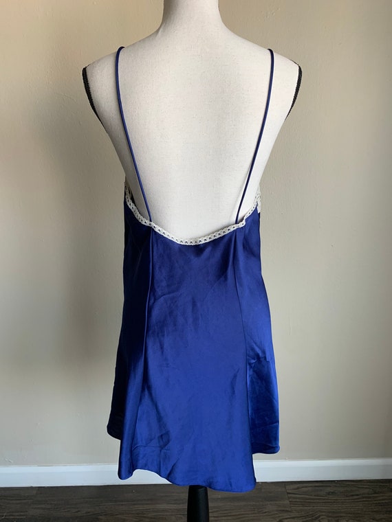 Vintage 80s Slip Dress | Blue Slip Dress | Vintag… - image 4