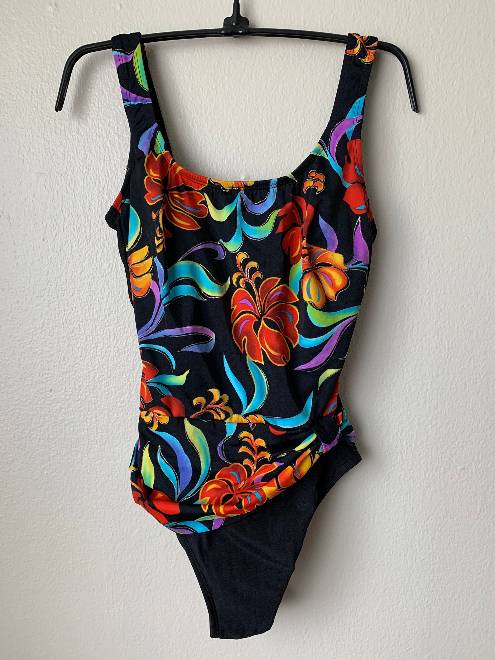 Vintage 80s One Piece With Fun Floral Pattern Size - Etsy