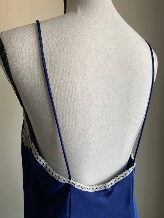 Vintage 80s Slip Dress | Blue Slip Dress | Vintag… - image 5