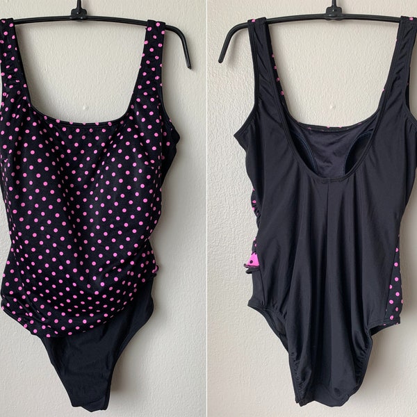 One Piece Polka Dots Apricot Swimwear