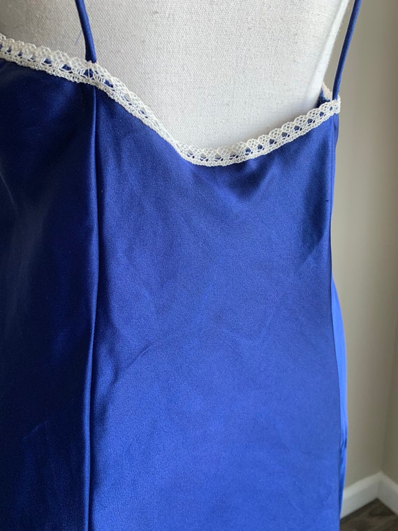 Vintage 80s Slip Dress | Blue Slip Dress | Vintag… - image 6