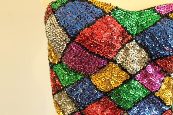 1980s harlequin seguin party bustier